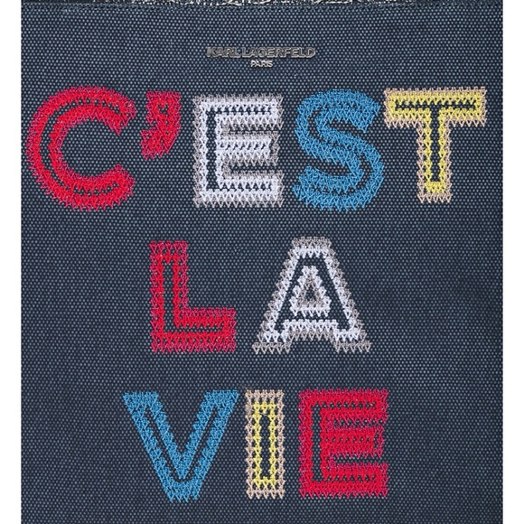 Karl Lagerfeld Paris Margot Market Medium Cotton Tote - Picture 5 of 5